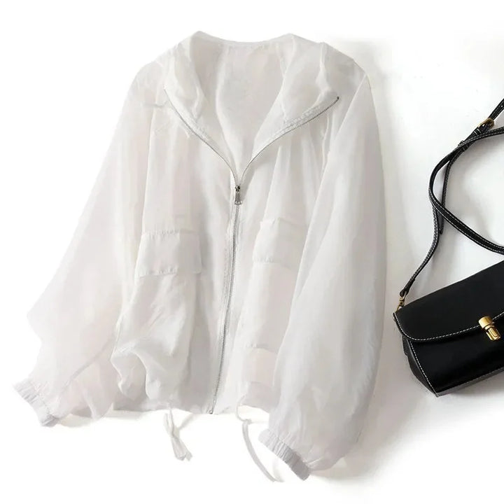 Lightweight Zip-Up Hooded Jacket for Women