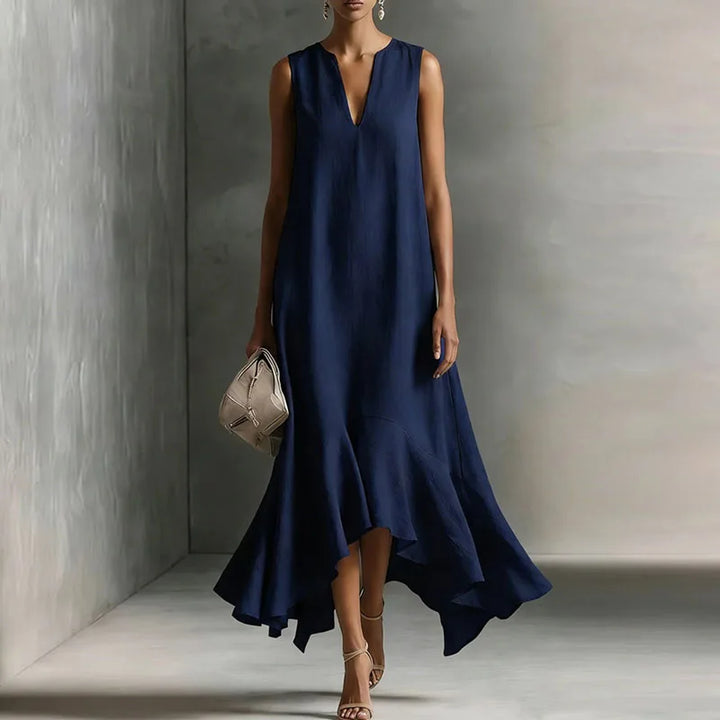 V-Neck Ruffle Hem Maxi Dress for Women