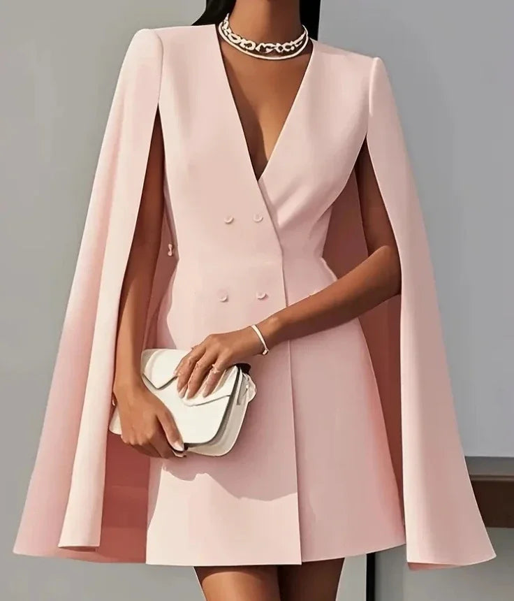 Double-Breasted Shawl Collar Mini Dress for Women