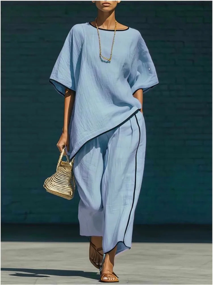 Wide-Leg Trouser and Top Set for Women