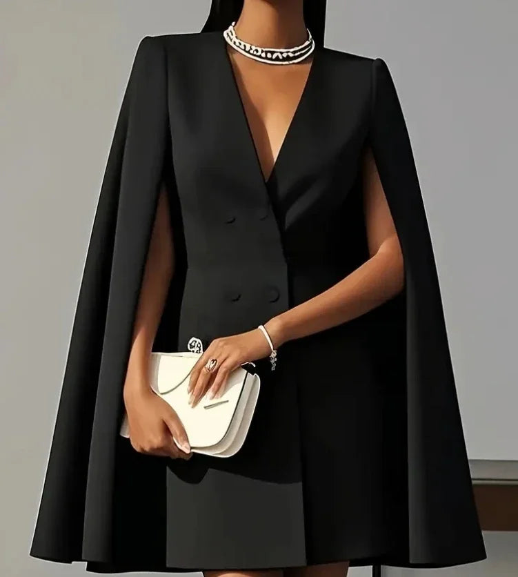 Double-Breasted Shawl Collar Mini Dress for Women