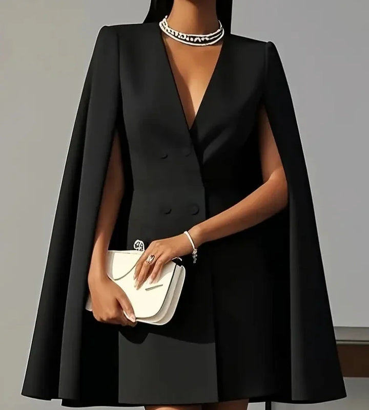 Double-Breasted Shawl Collar Mini Dress for Women