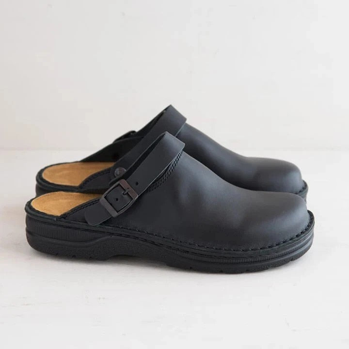 Vegan Leather Buckle Clogs for Men