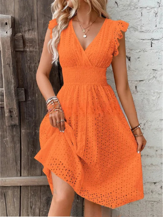 V Neck Ruffle Dress for Women