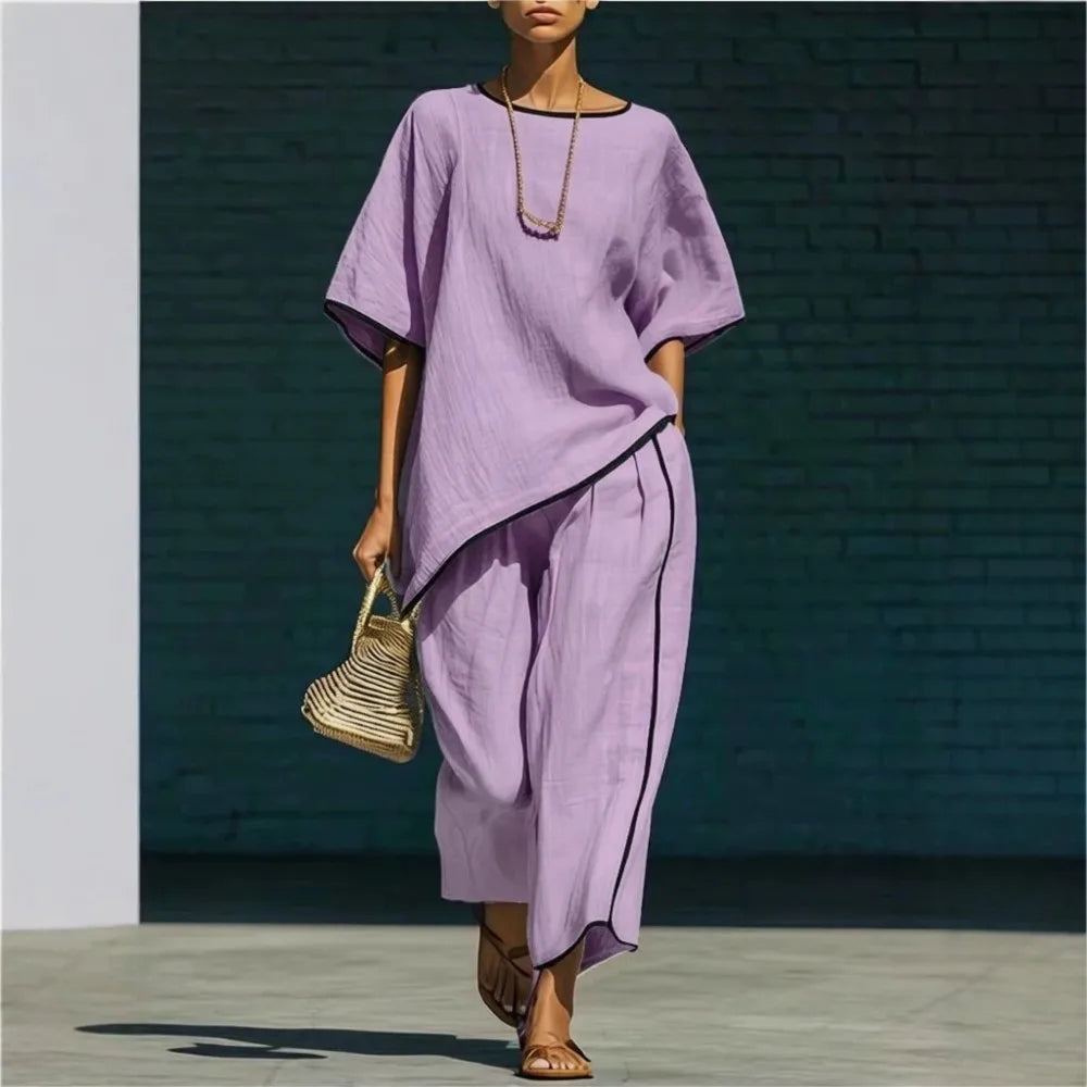 Wide-Leg Trouser and Top Set for Women