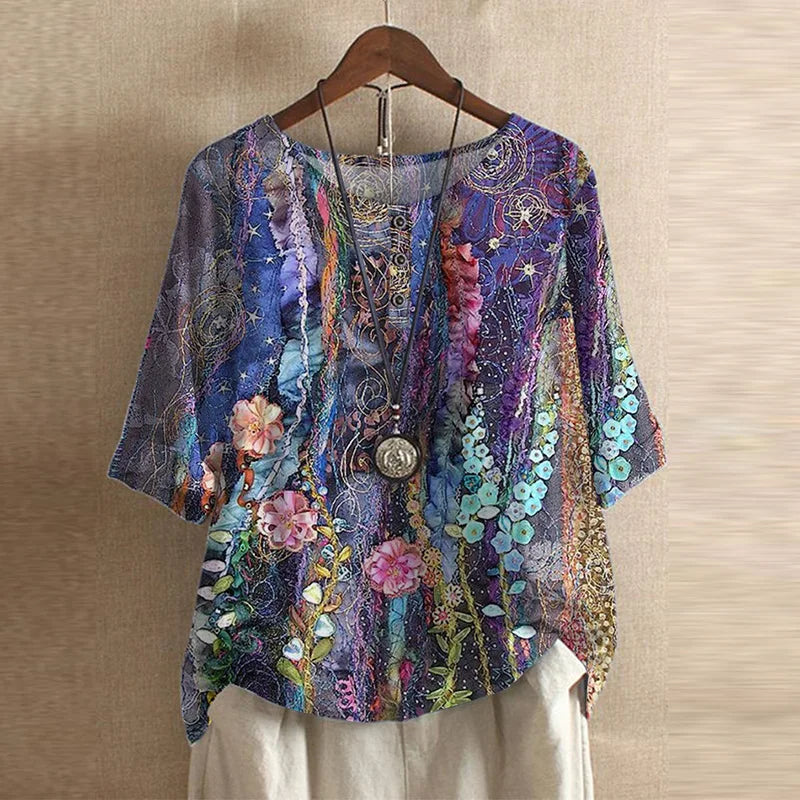 Printed Bohemian Blouse for Women
