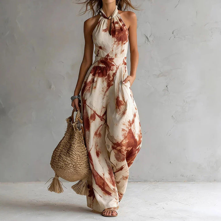 Halter Neck Printed Jumpsuit for Women