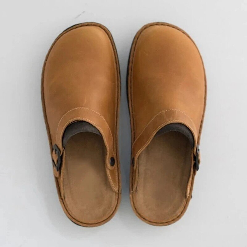 Vegan Leather Buckle Clogs for Men