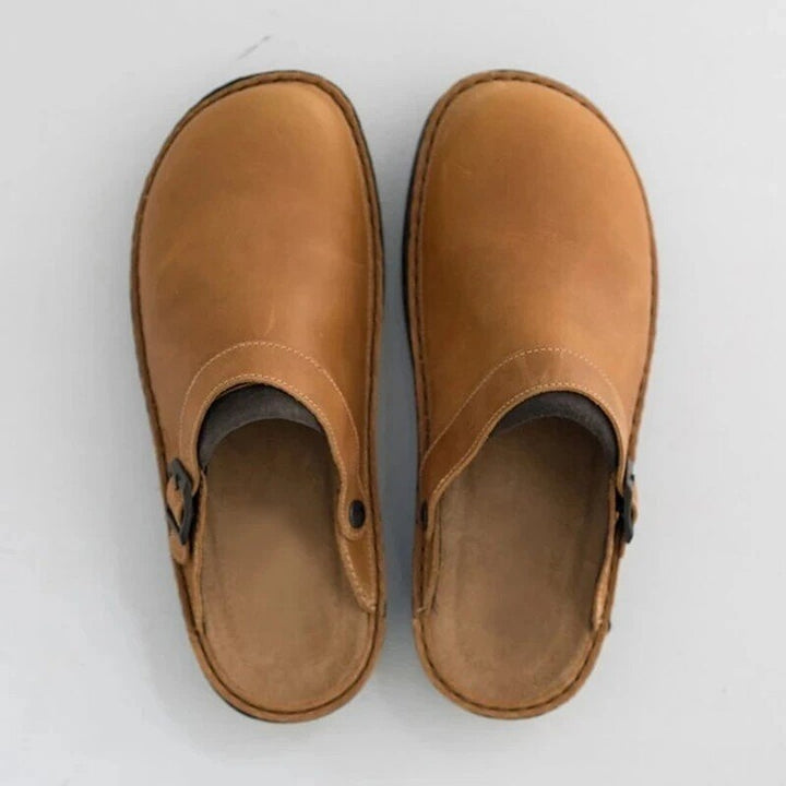 Vegan Leather Buckle Clogs for Men