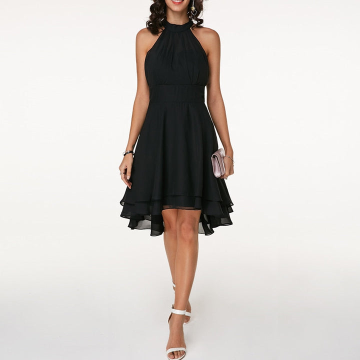 Halter Neck Draped Mini Dress for Women