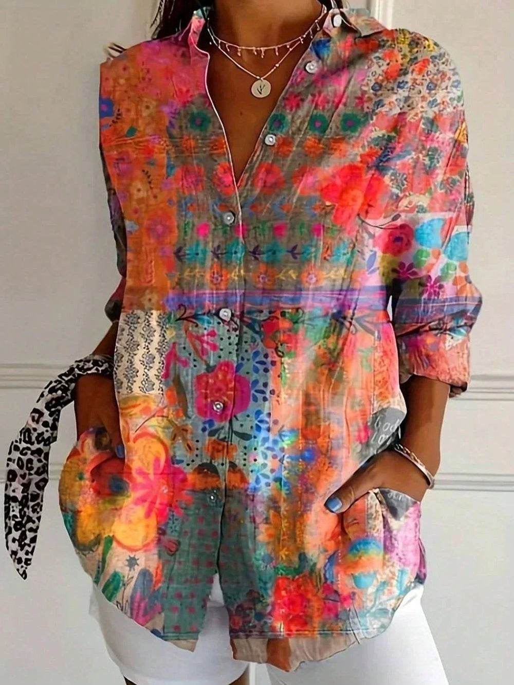 Printed Relaxed Blouse for Women