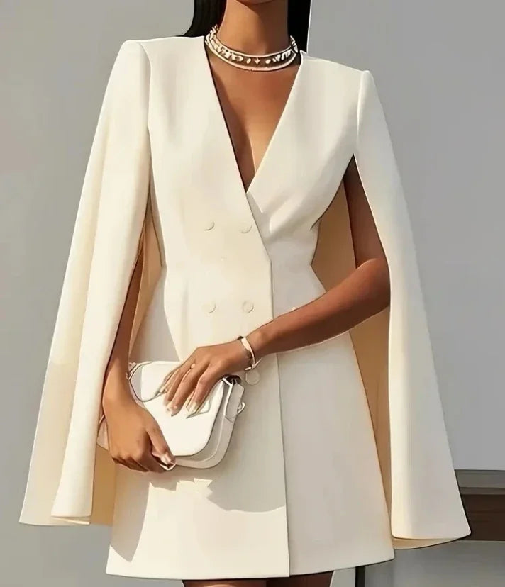 Double-Breasted Shawl Collar Mini Dress for Women