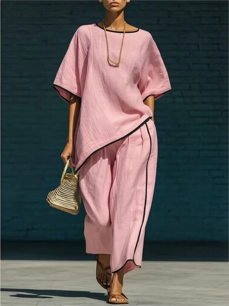 Wide-Leg Trouser and Top Set for Women