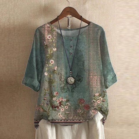 Printed Bohemian Blouse for Women