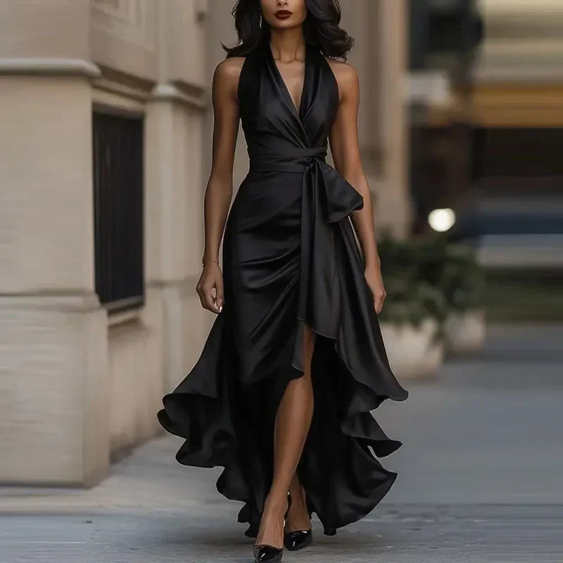 Off-Shoulder Asymmetric Maxi Dress for Women