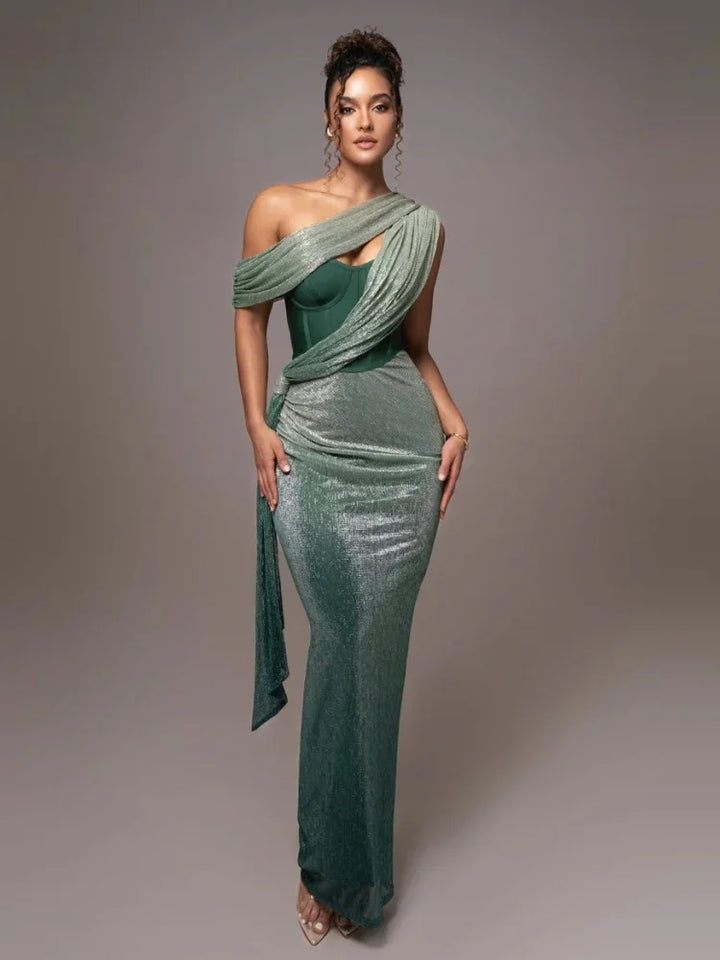One-Shoulder Bodycon Maxi Dress for Women
