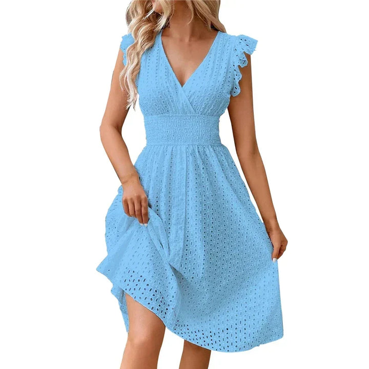V Neck Ruffle Dress for Women