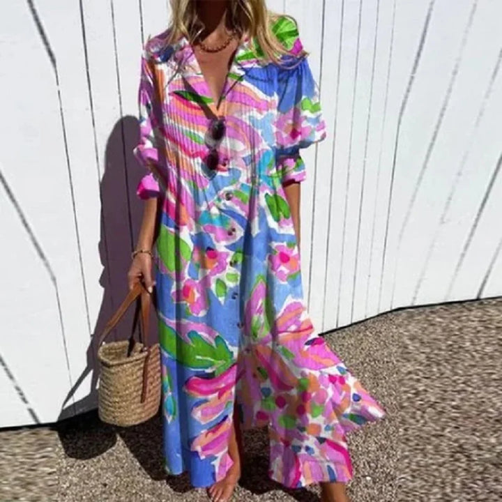 Printed Boho Maxi Dress for Women