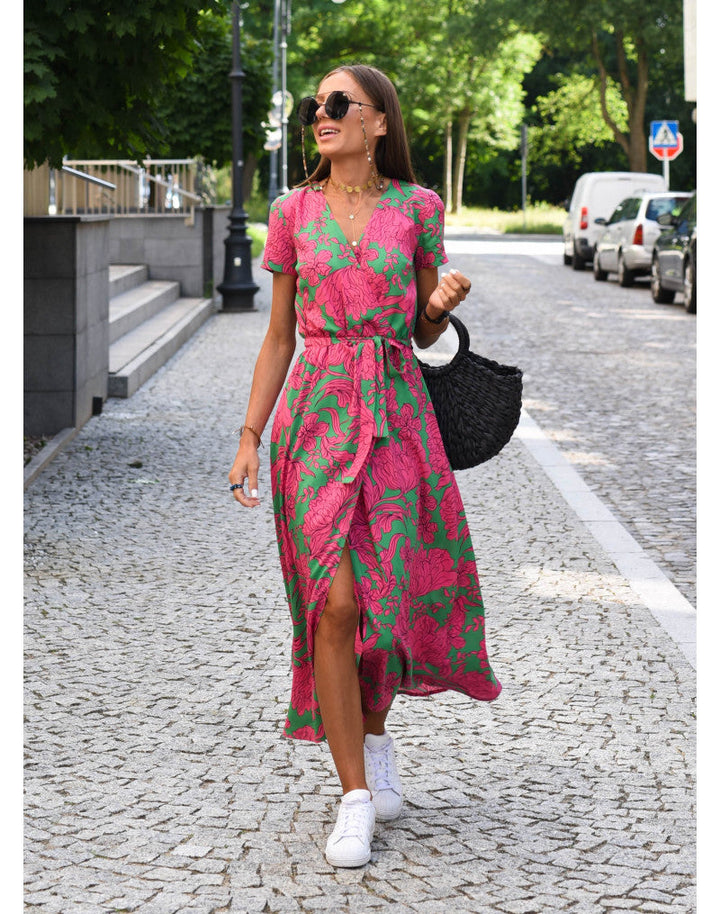 Elegant Summer Maxi Dress in Jade Green