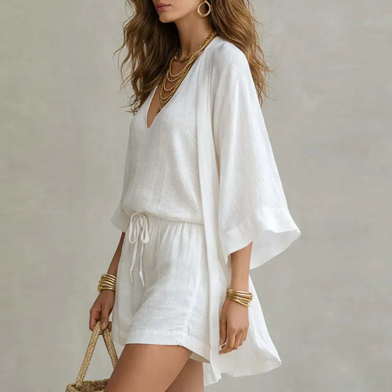 V Neck Flowy Playsuit for Women