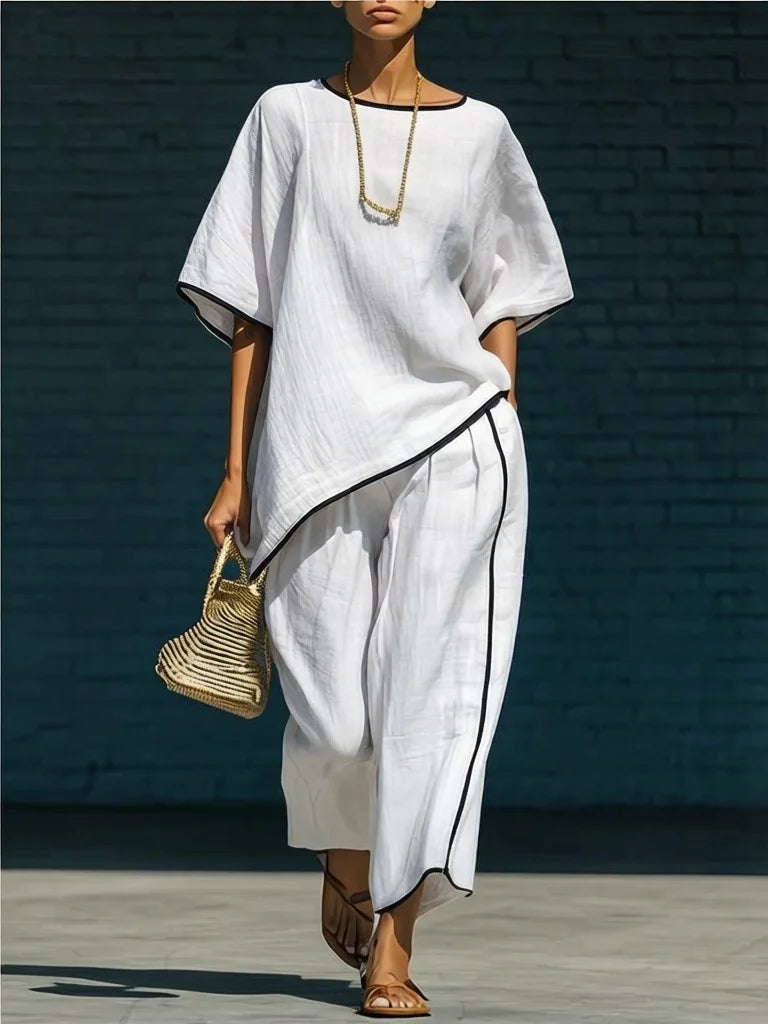 Wide-Leg Trouser and Top Set for Women