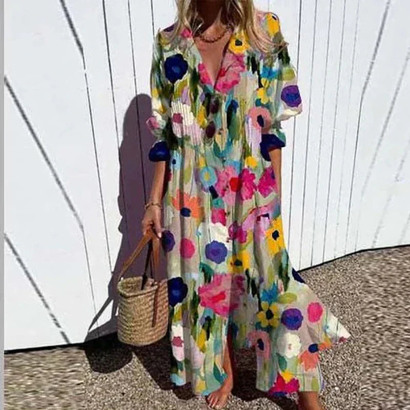 Printed Boho Maxi Dress for Women