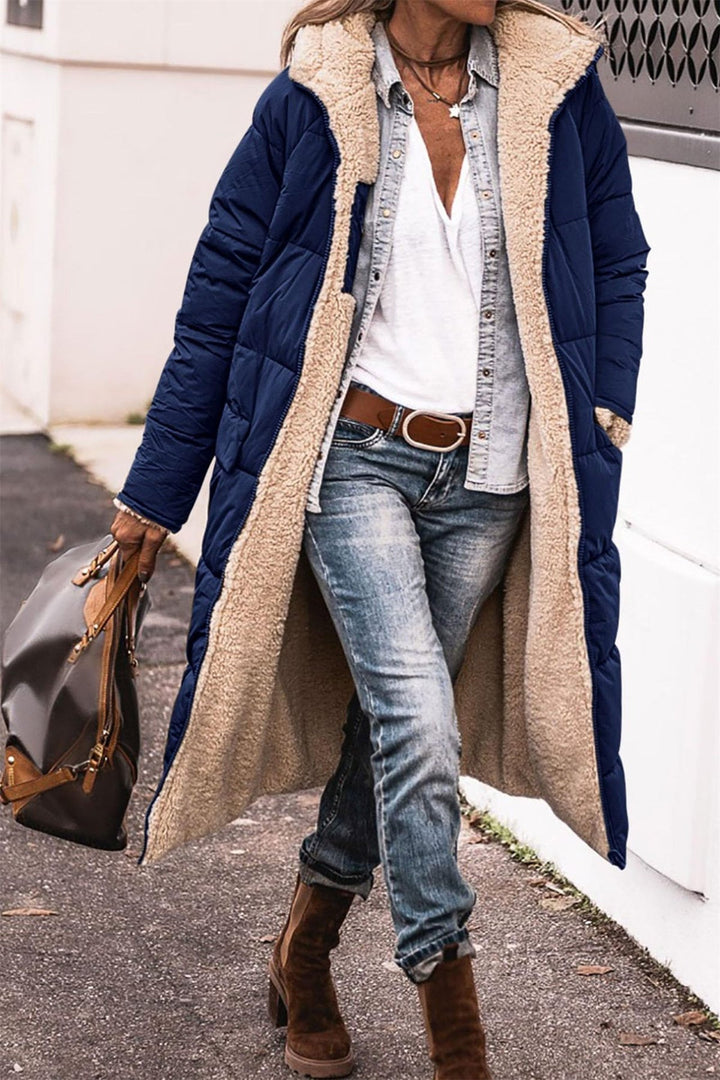 Longline Sherpa Lined Puffer Jacket for Women