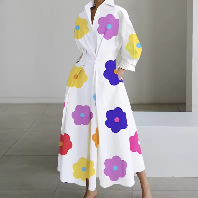 Button-Down Shirt Maxi Dress for Women