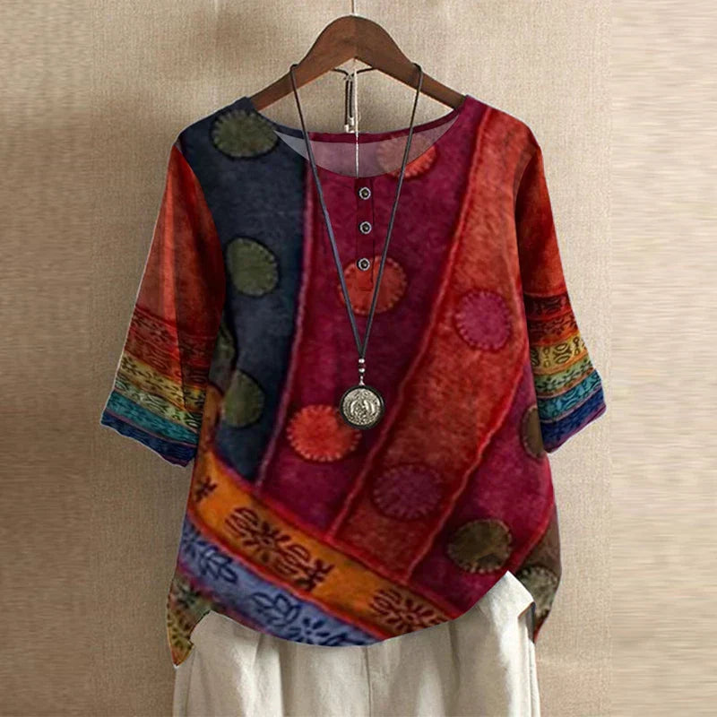 Printed Bohemian Blouse for Women