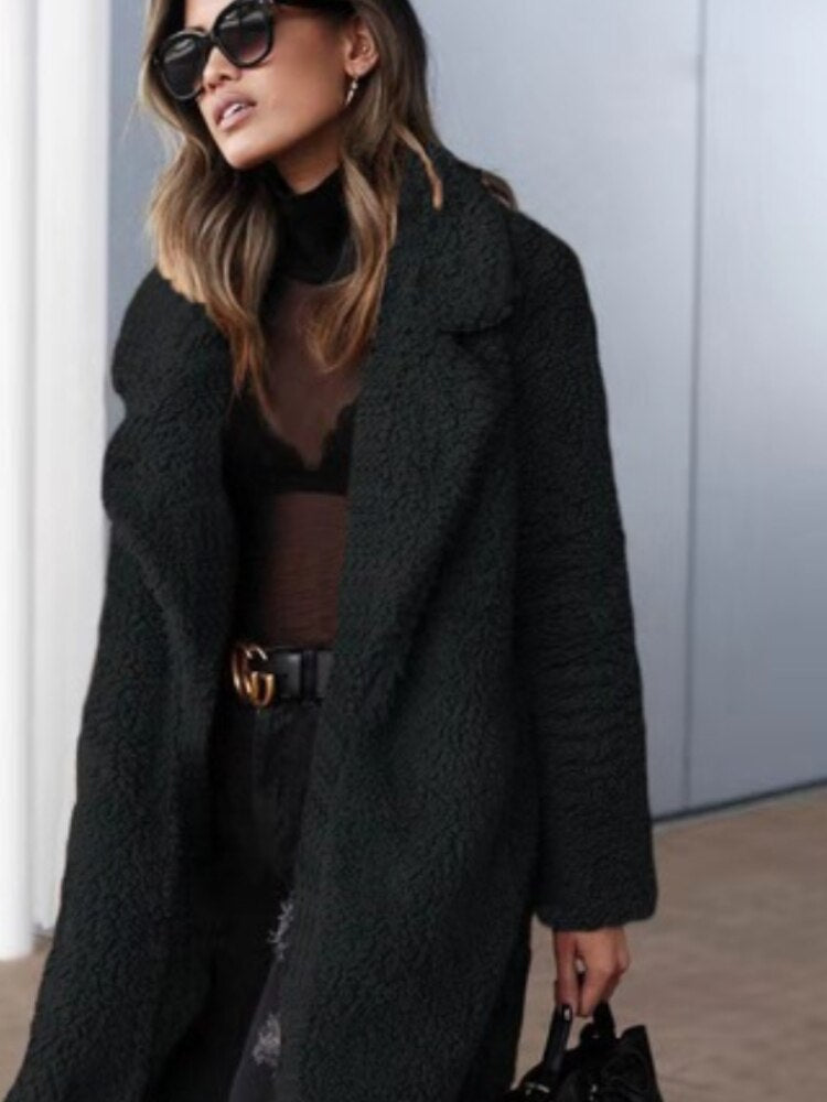 Long Fleece Teddy Coat for Women