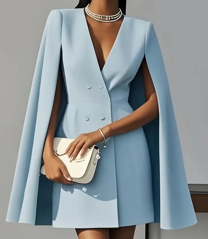 Double-Breasted Shawl Collar Mini Dress for Women