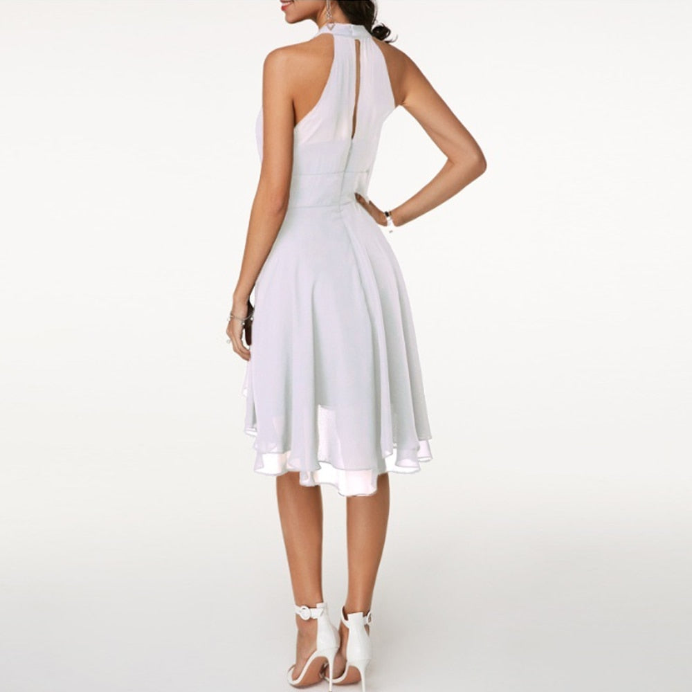 Halter Neck Draped Mini Dress for Women