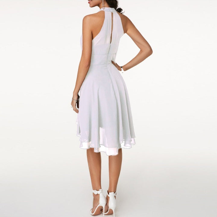 Halter Neck Draped Mini Dress for Women