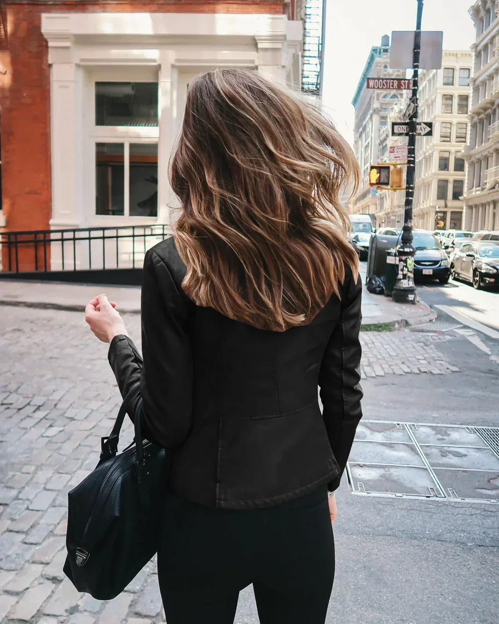 Slim Fit Biker Zip-Up Jacket for Women