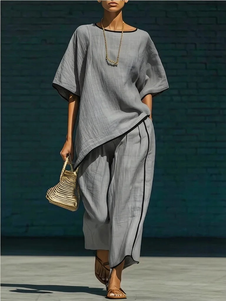 Wide-Leg Trouser and Top Set for Women