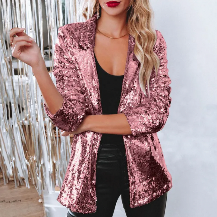 Sequin Open-Front Blazer for Women