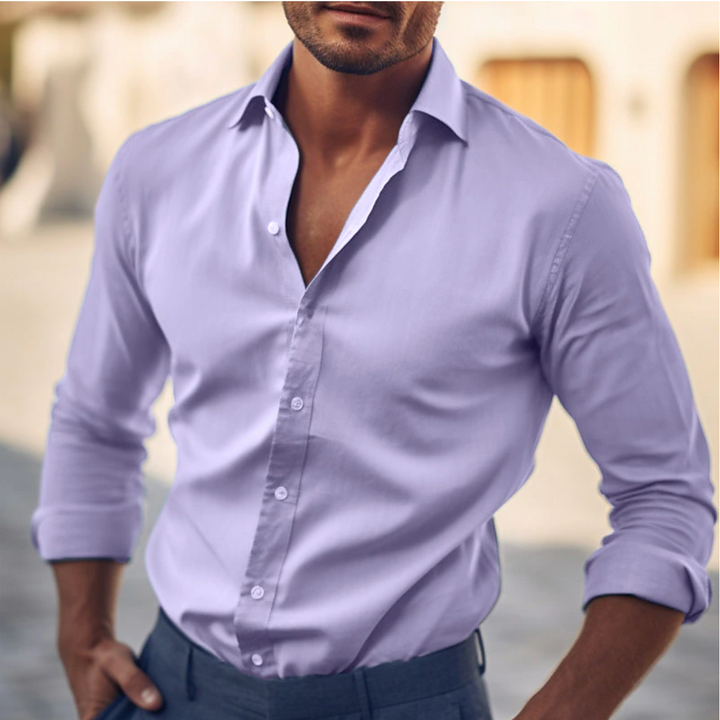 Classic Long Sleeve Button-Up Shirt for Men