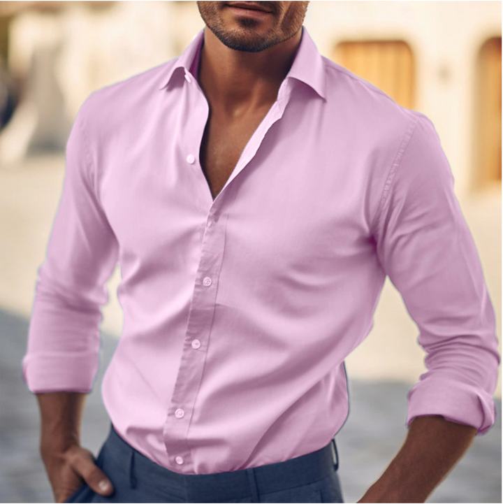 Classic Long Sleeve Button-Up Shirt for Men