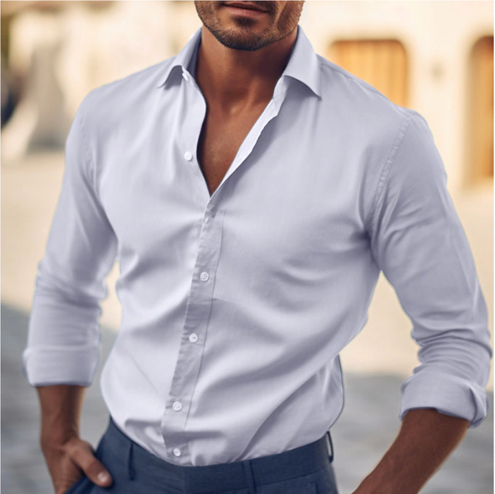 Classic Long Sleeve Button-Up Shirt for Men