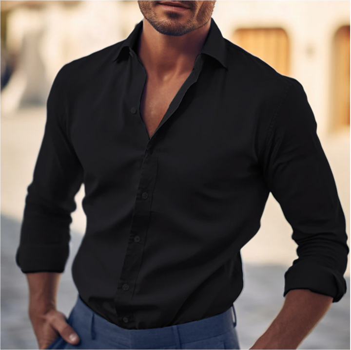 Classic Long Sleeve Button-Up Shirt for Men
