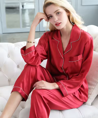Silk Two-Piece Sleepwear Set for Women