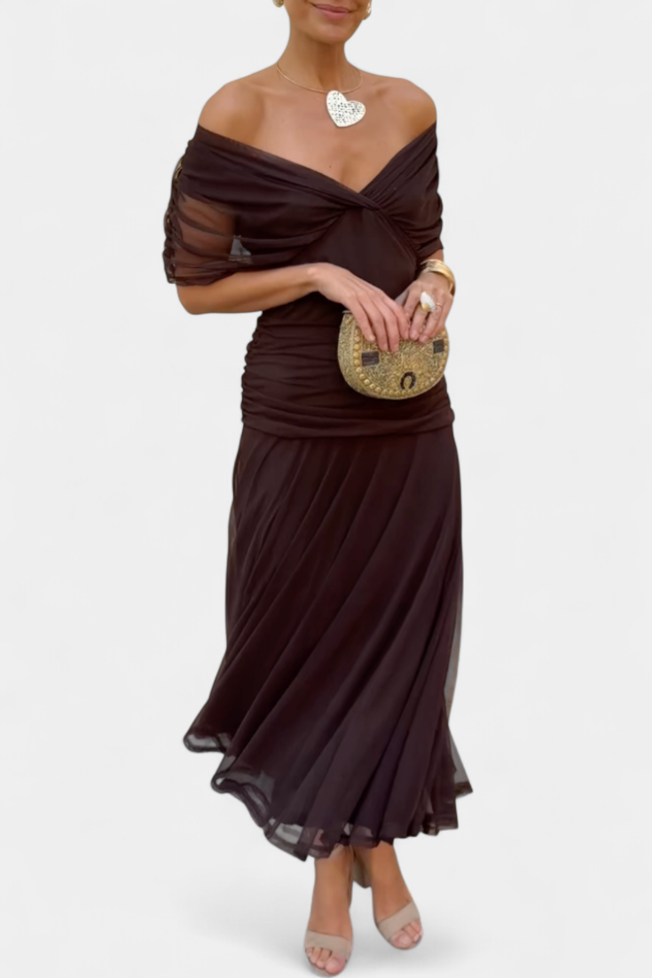 Off-Shoulder Midi Dress for Women