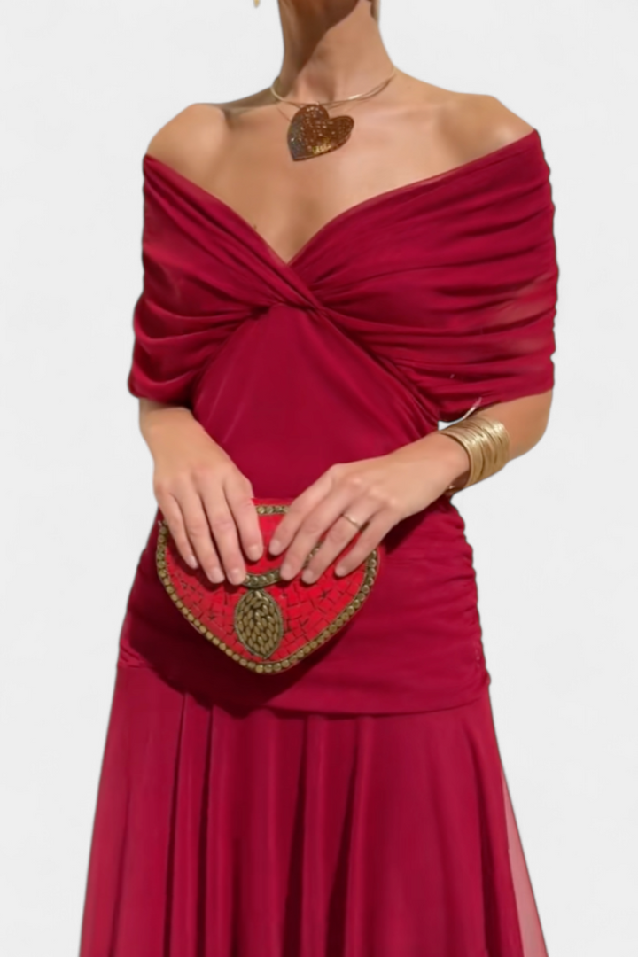 Off-Shoulder Midi Dress for Women