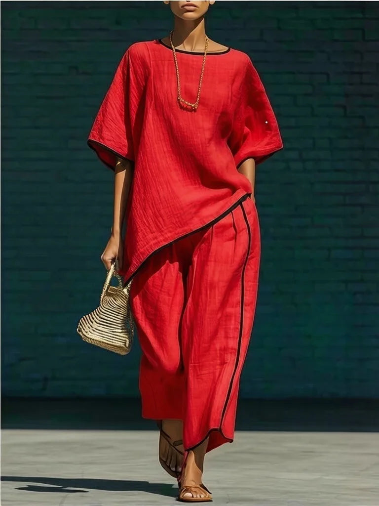 Wide-Leg Trouser and Top Set for Women