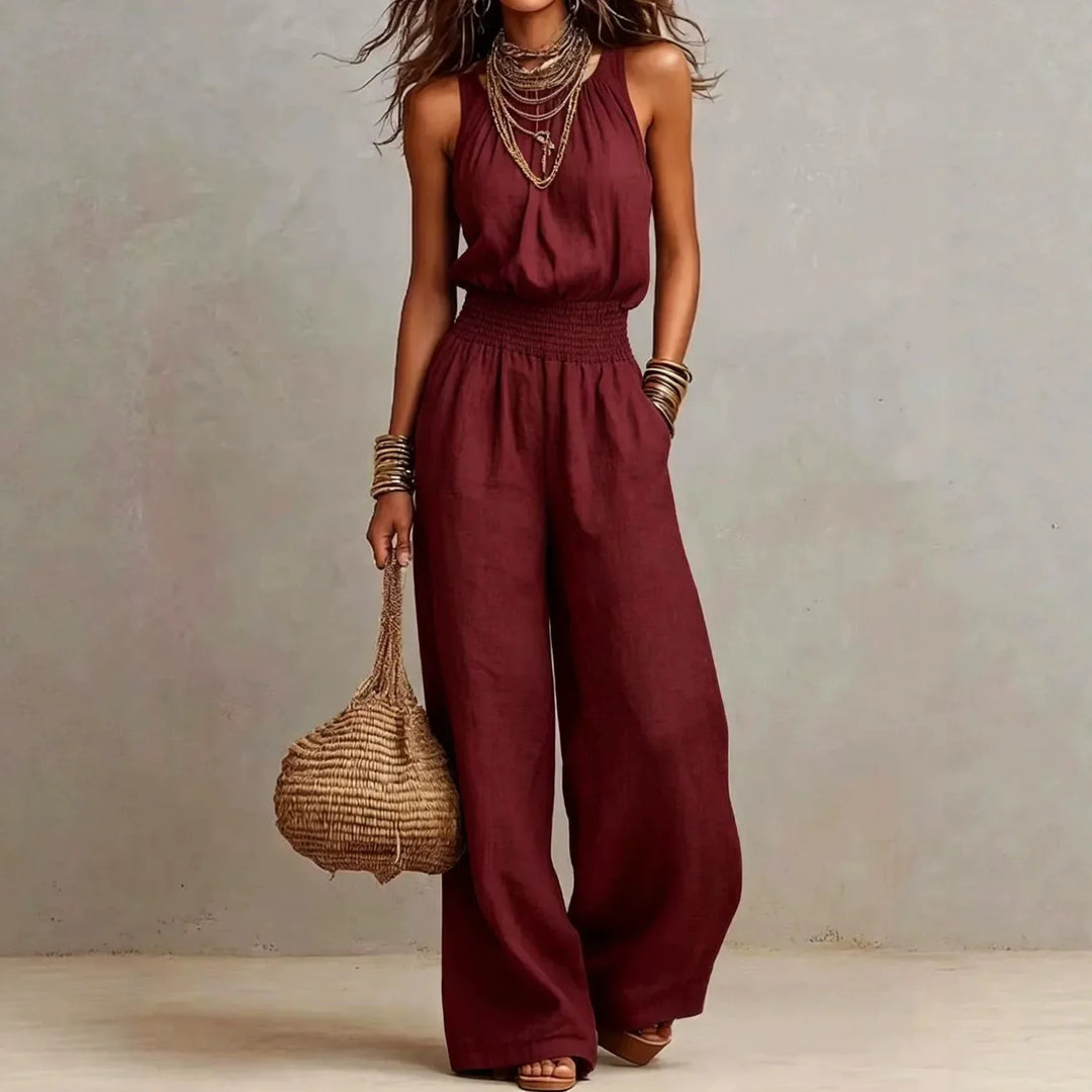 Sleeveless Halter Wide Leg Jumpsuit for Women