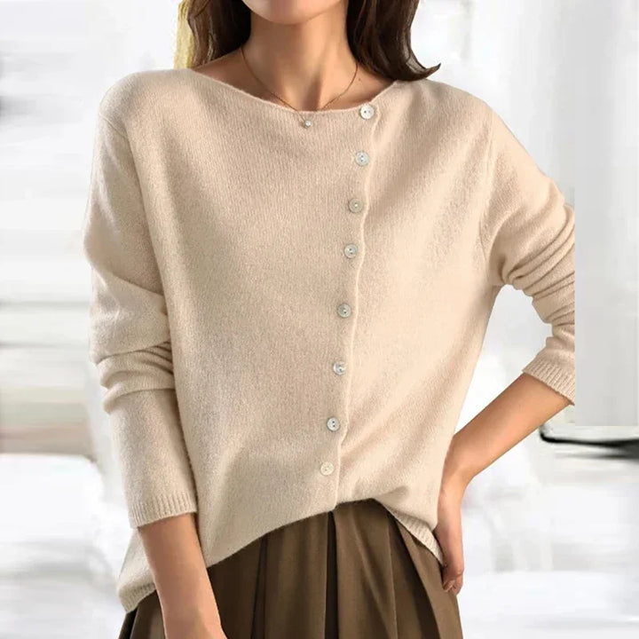 Lightweight Buttoned Stretch Sweater for Women
