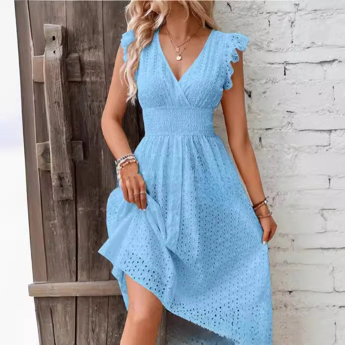 V Neck Ruffle Dress for Women