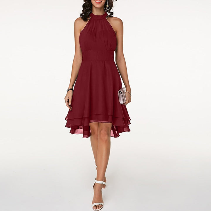 Halter Neck Draped Mini Dress for Women