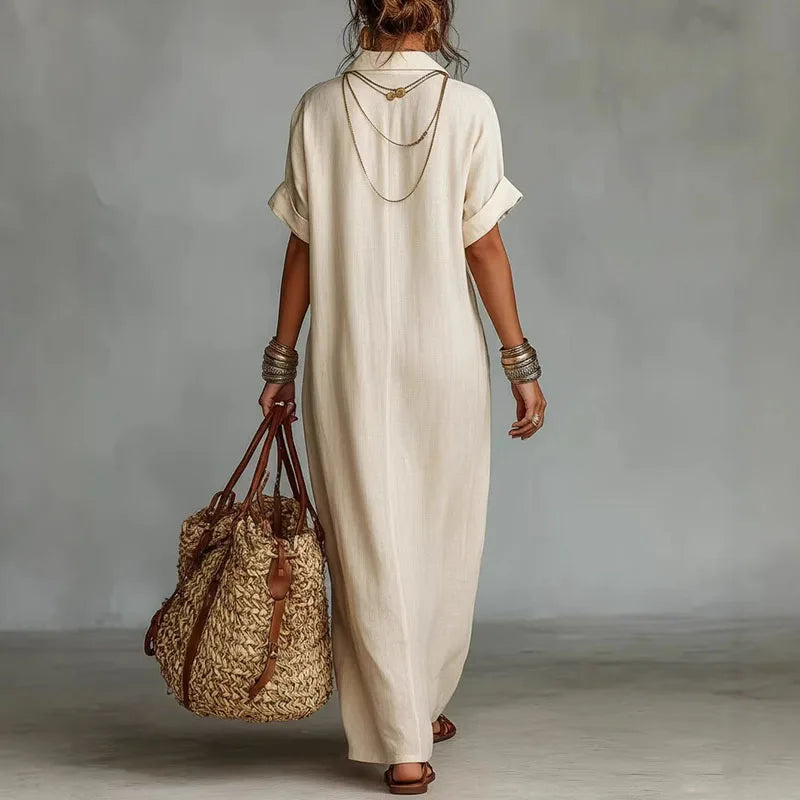 Printed V-Neck Maxi Dress for Women