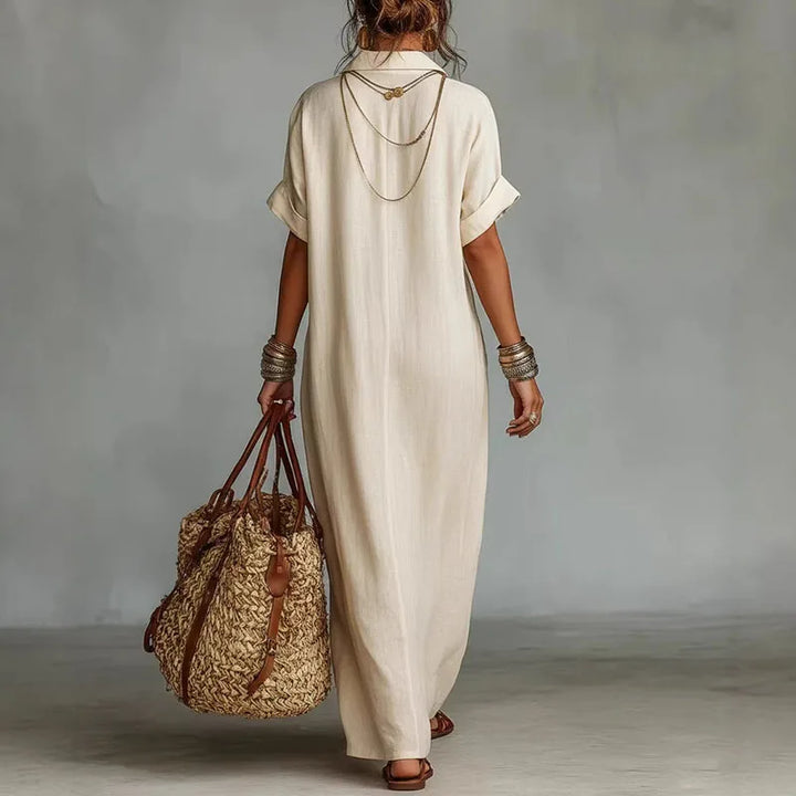 Printed V-Neck Maxi Dress for Women